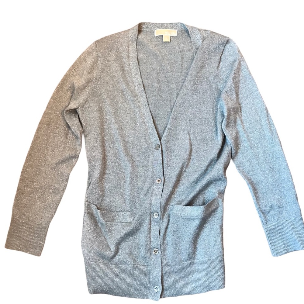 Michael Kors Sparkly Button-Down Cardigan Size M